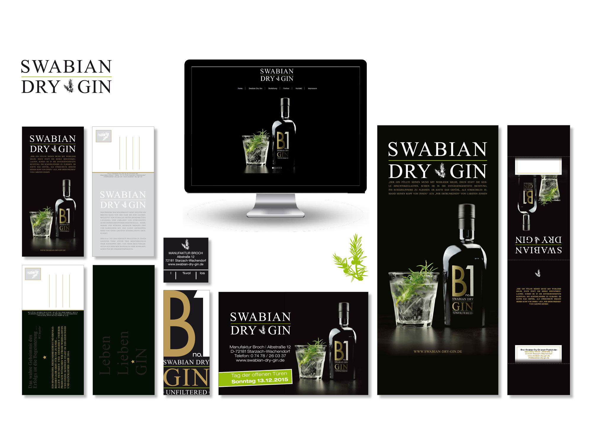 SWABIAN DRY GIN | Corporate Design | fivecubes | Roland Bilger 